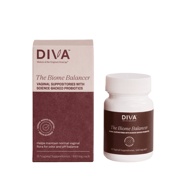 DIVA Biome Balancer packaging and bottle on a white background