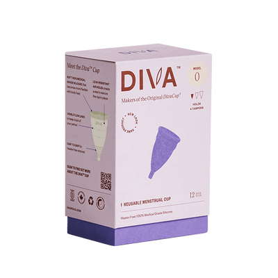 Diva Cup model 0 I Reusable Menstrual Cup - holds 4 regular tampons 