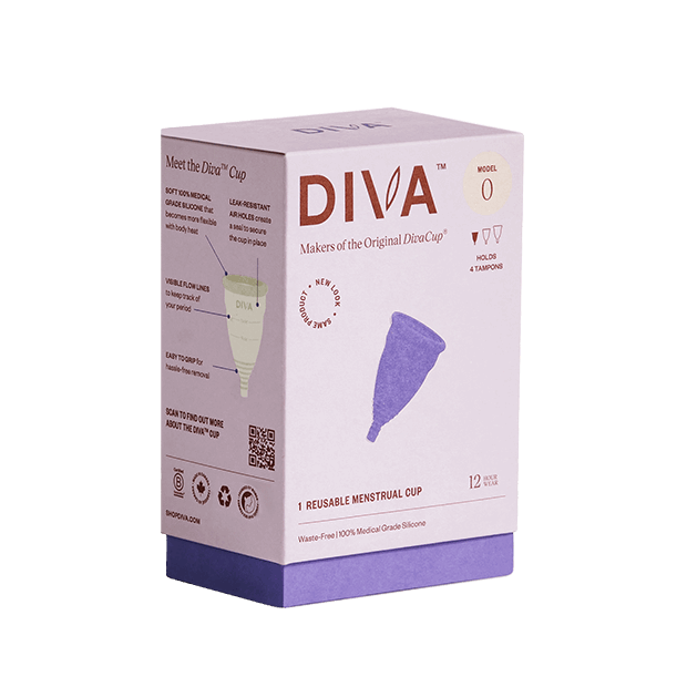 Diva Cup model 0 I Reusable Menstrual Cup - holds 4 regular tampons 